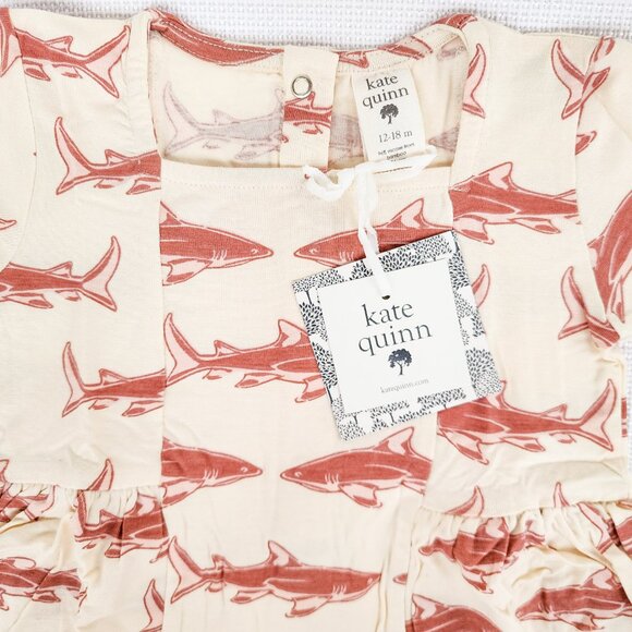 Kate Quinn LS Long Sleeve Ballerina Bubble Cedar Shark 12-18 Months Bamboo New - Picture 3 of 16